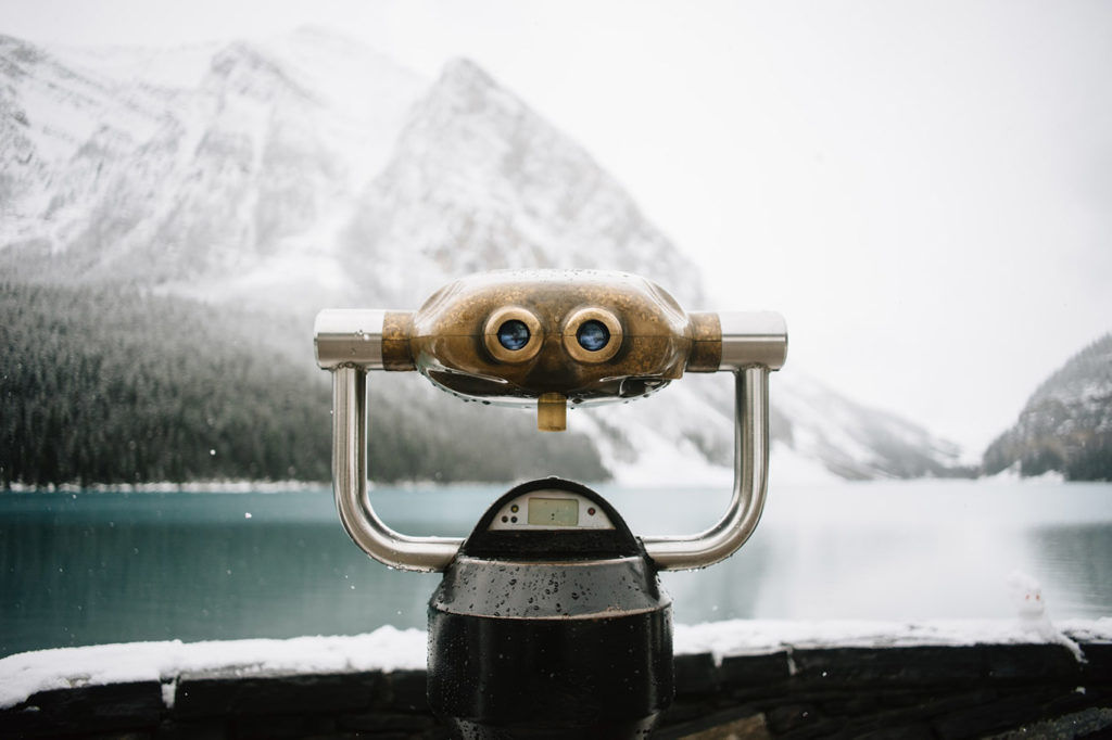looking over mountains