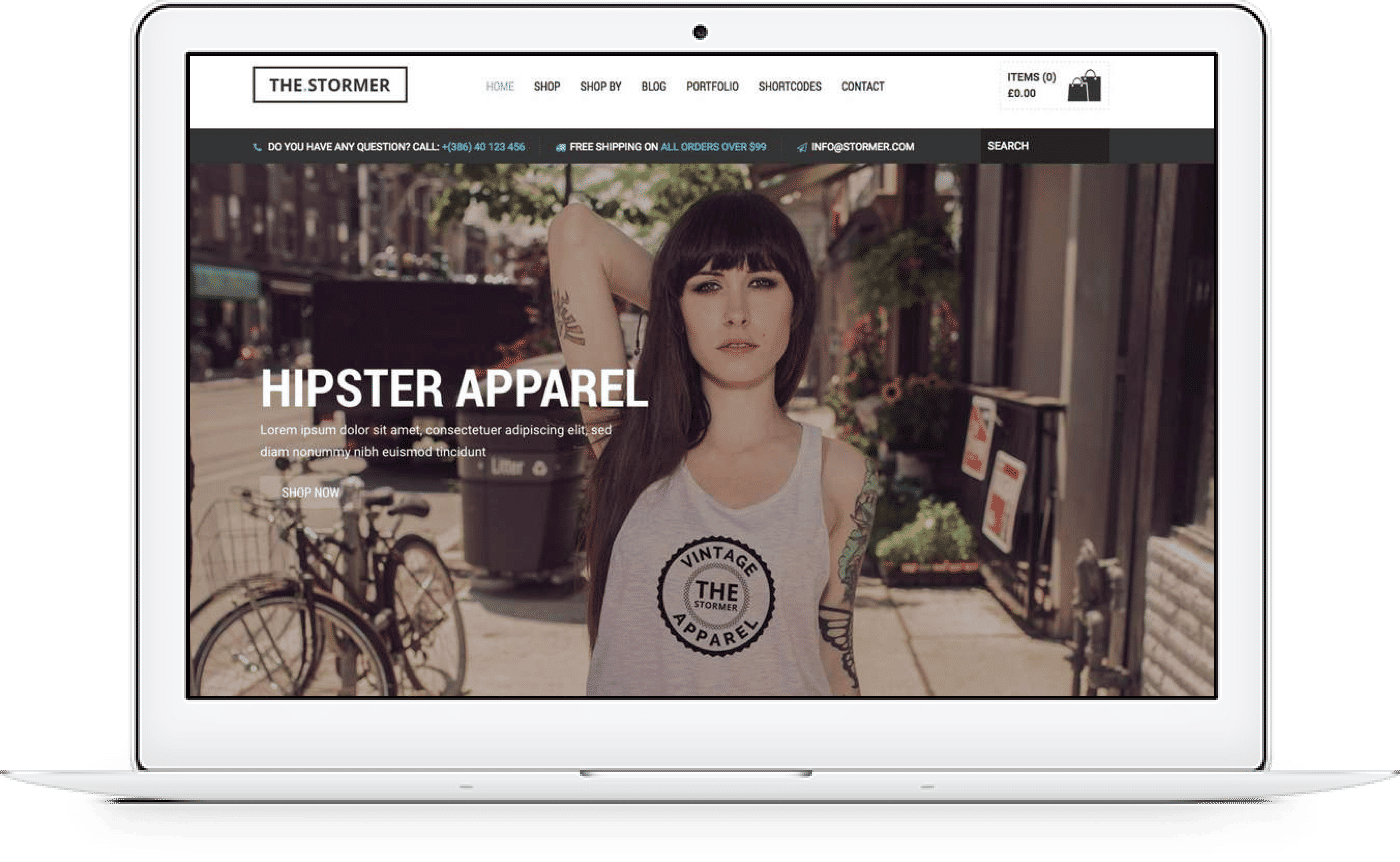 Shopify Ecommerce website desktop