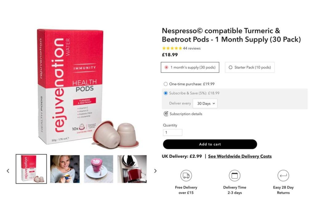 Prices - UX & UI Design for Rejuvenation Water