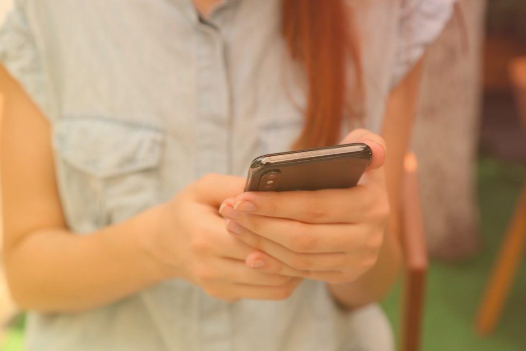 A website user on a mobile device