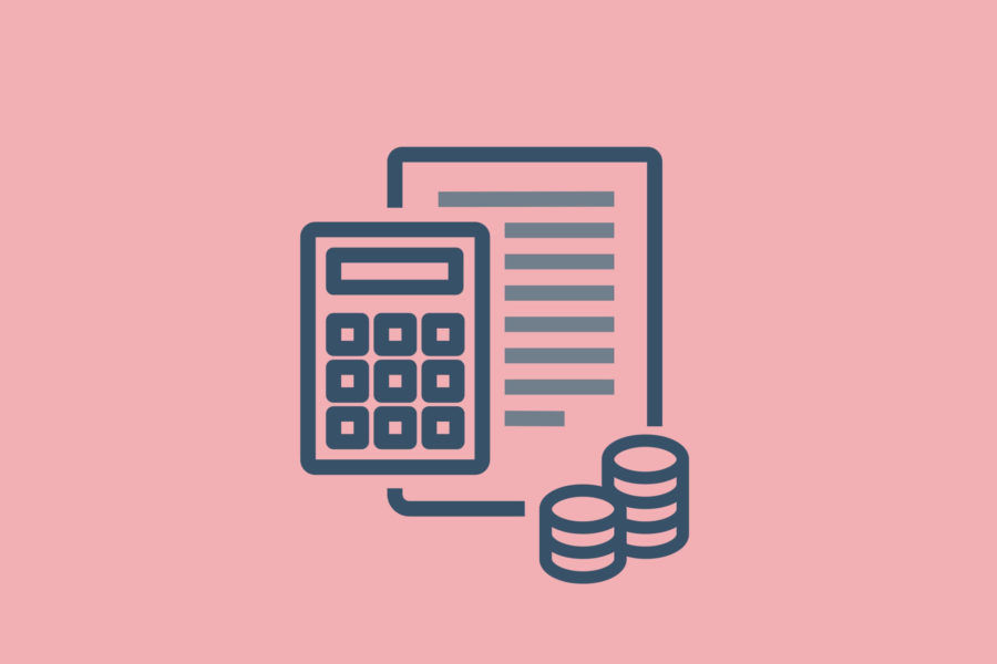 illustration of calculator and money