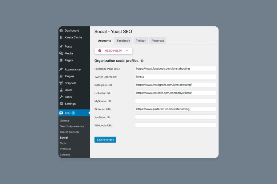 screenshot of Yoast SEO WordPress plugin in the backend