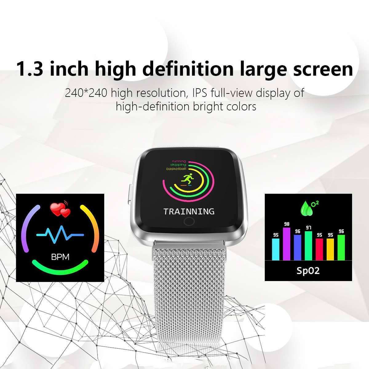 HuaWise Y7 Smartwatch with Magnetic Steel Belt SOP