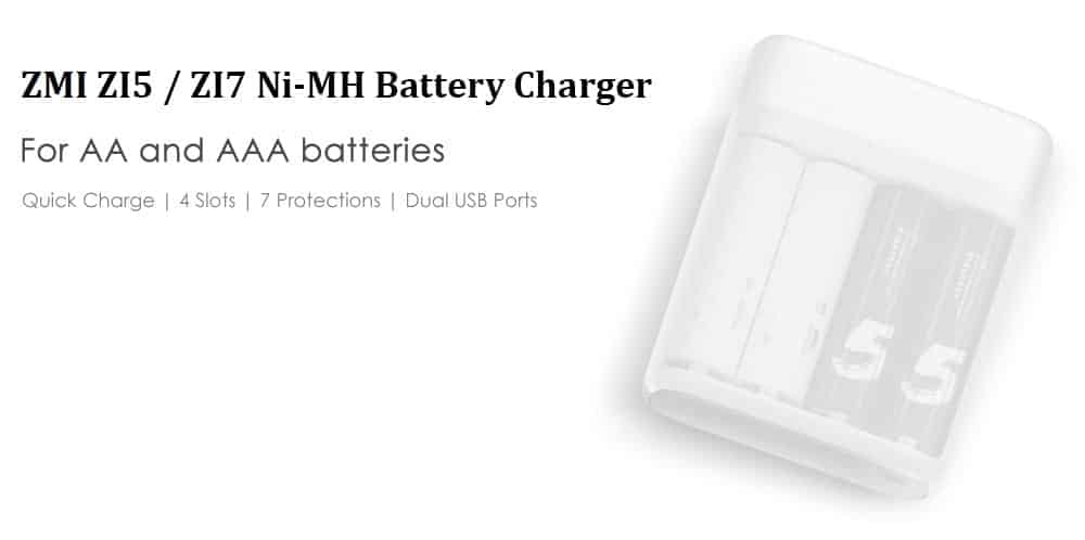 ZMI ZI5 ZI7 AA AAA Ni-MH USB Battery Charger SOP