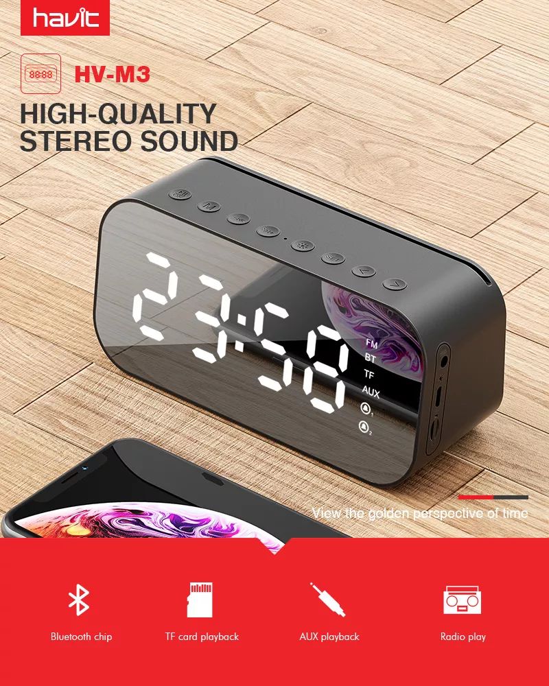 HAVIT M3MX701 Alarm Clock Wireless Speaker SOP