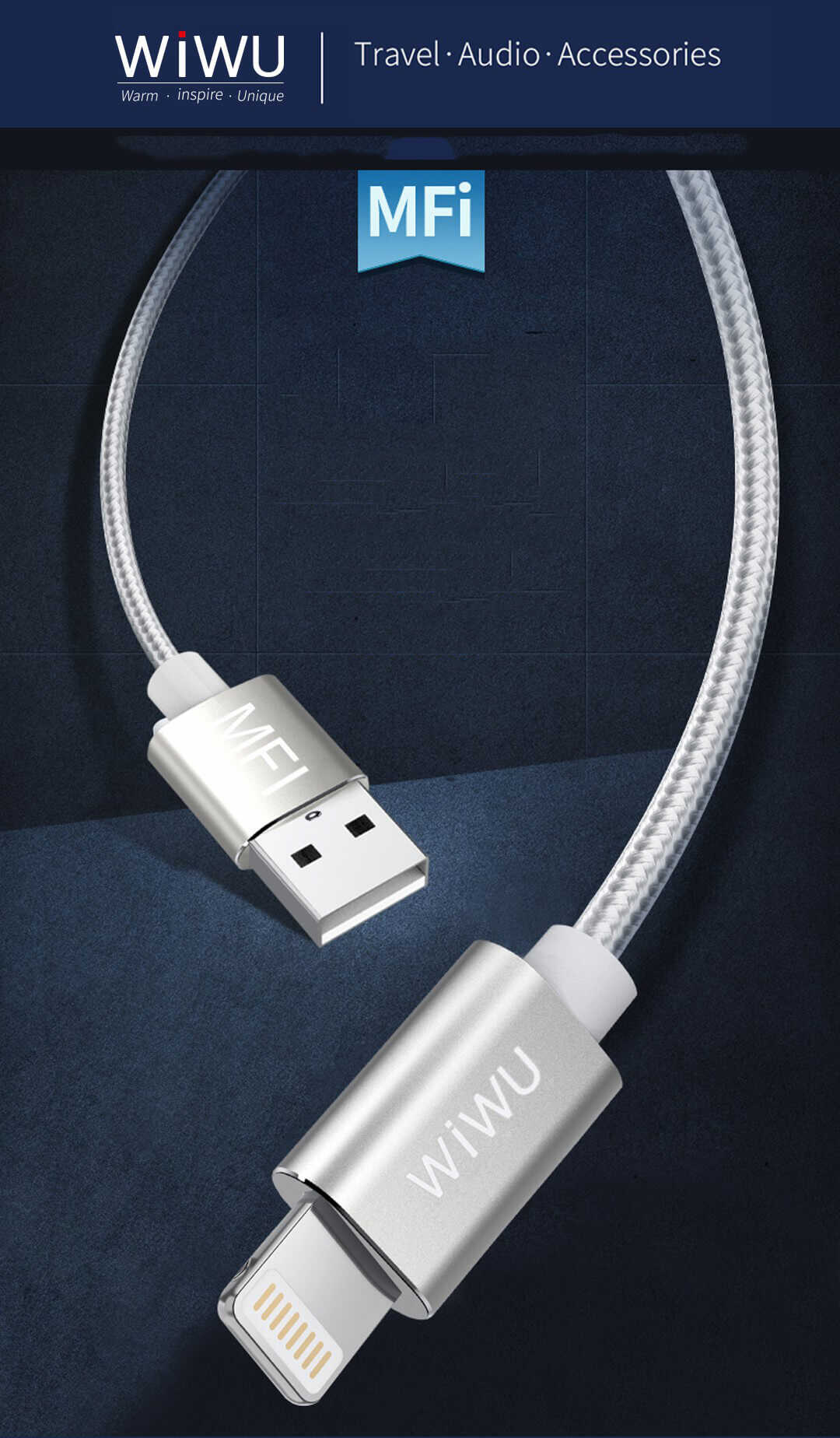WiWU MFI Certified Lightning to USB Cable for iOS SOP