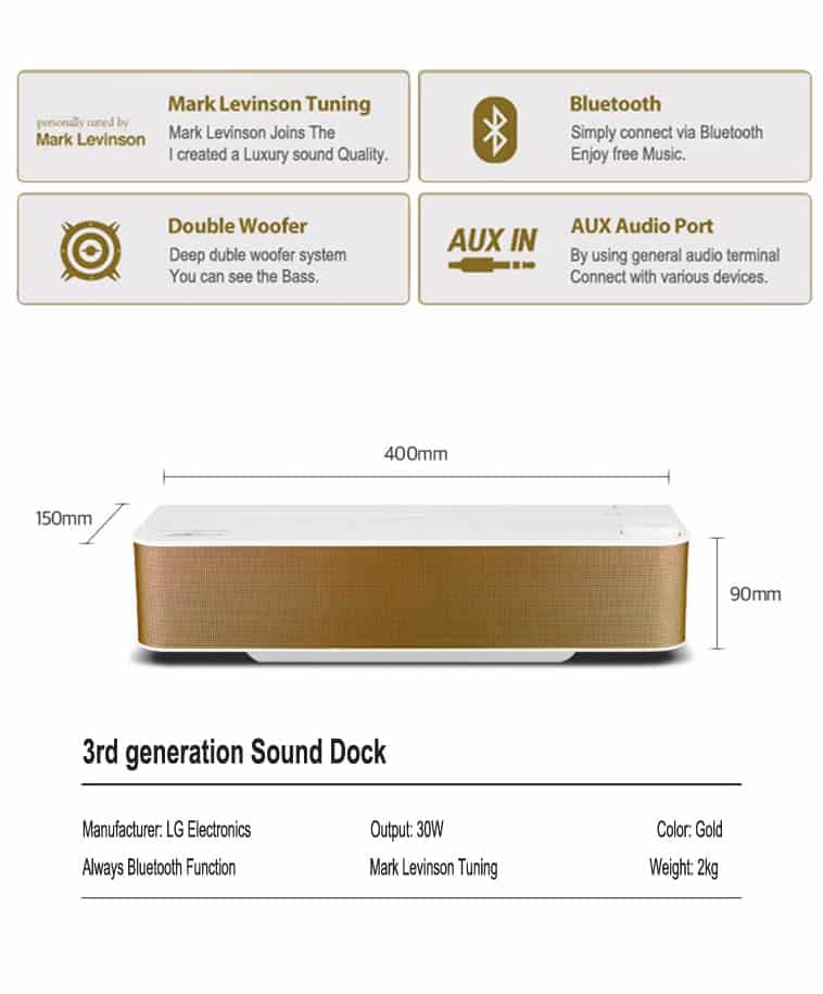 LG homeBoy Bluetooth Speaker by Mark Levinson SOP
