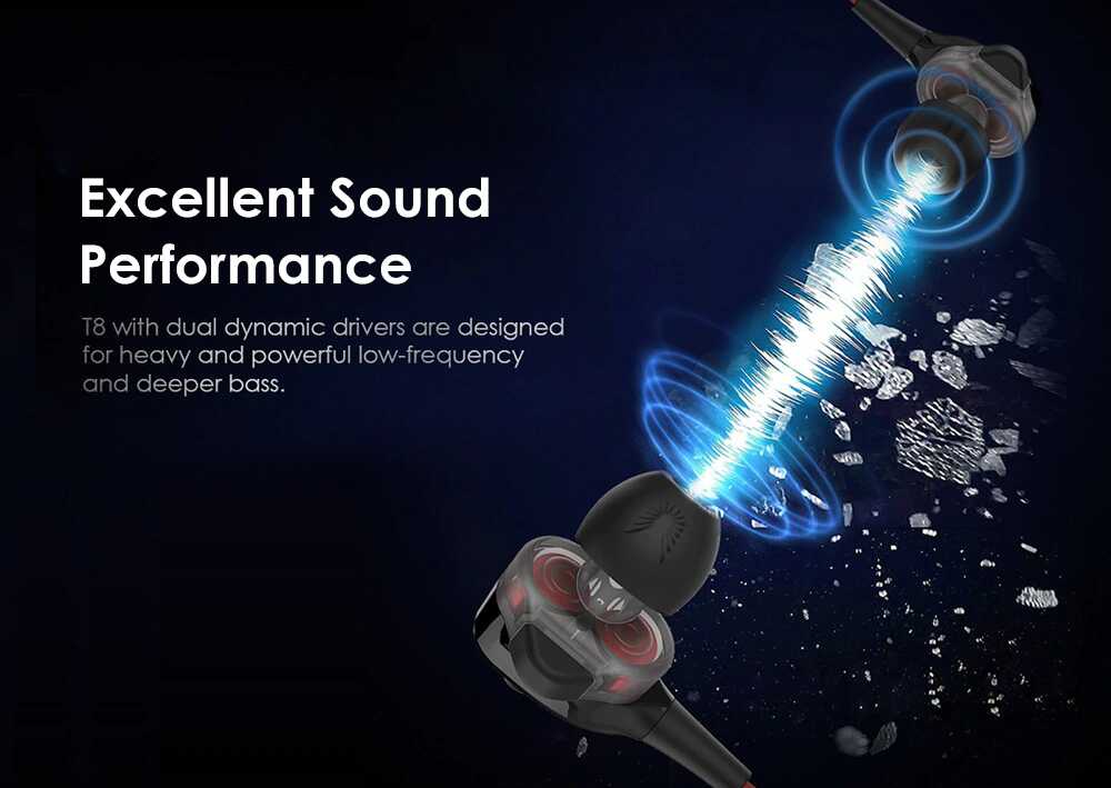 UiiSii T8 In-ear Stereo Dual Dynamic Drivers Earphones SOP