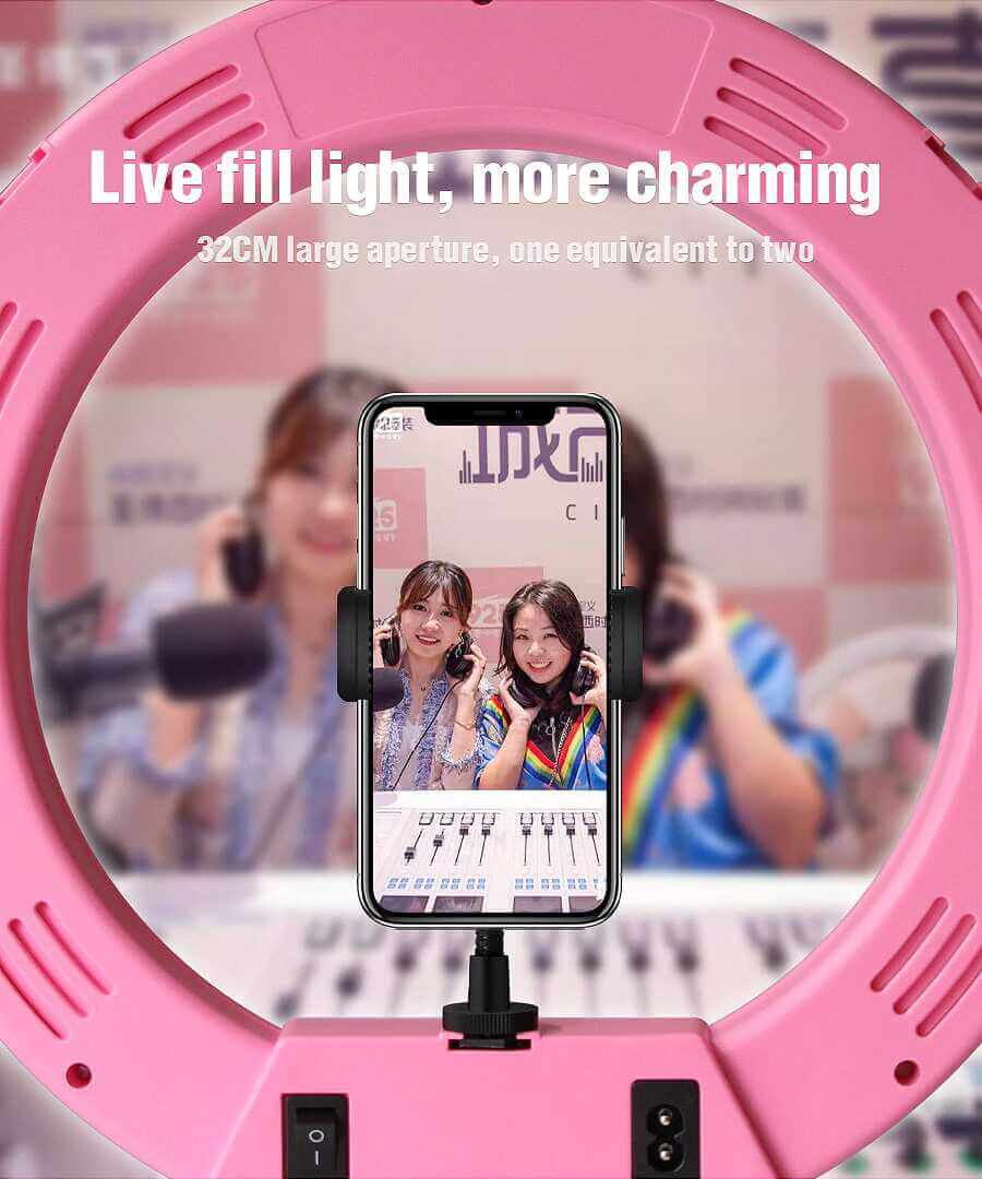 LED Live Stream Ring Light 32cm with Stand & Remote Control SOP
