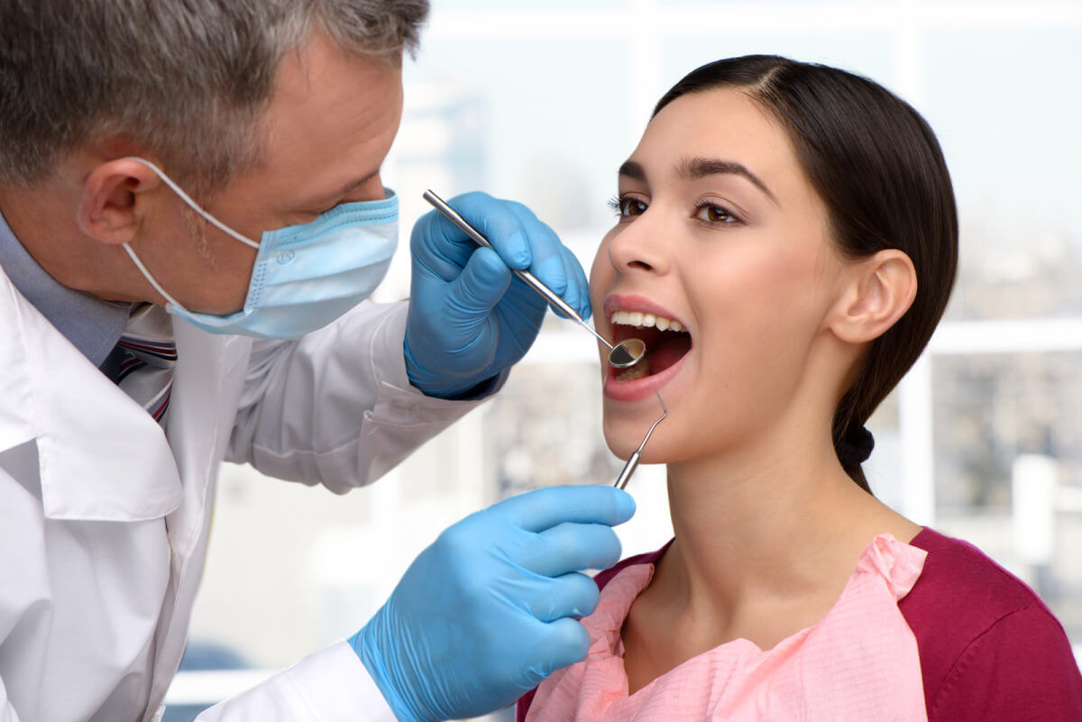 Dental professionals at work
