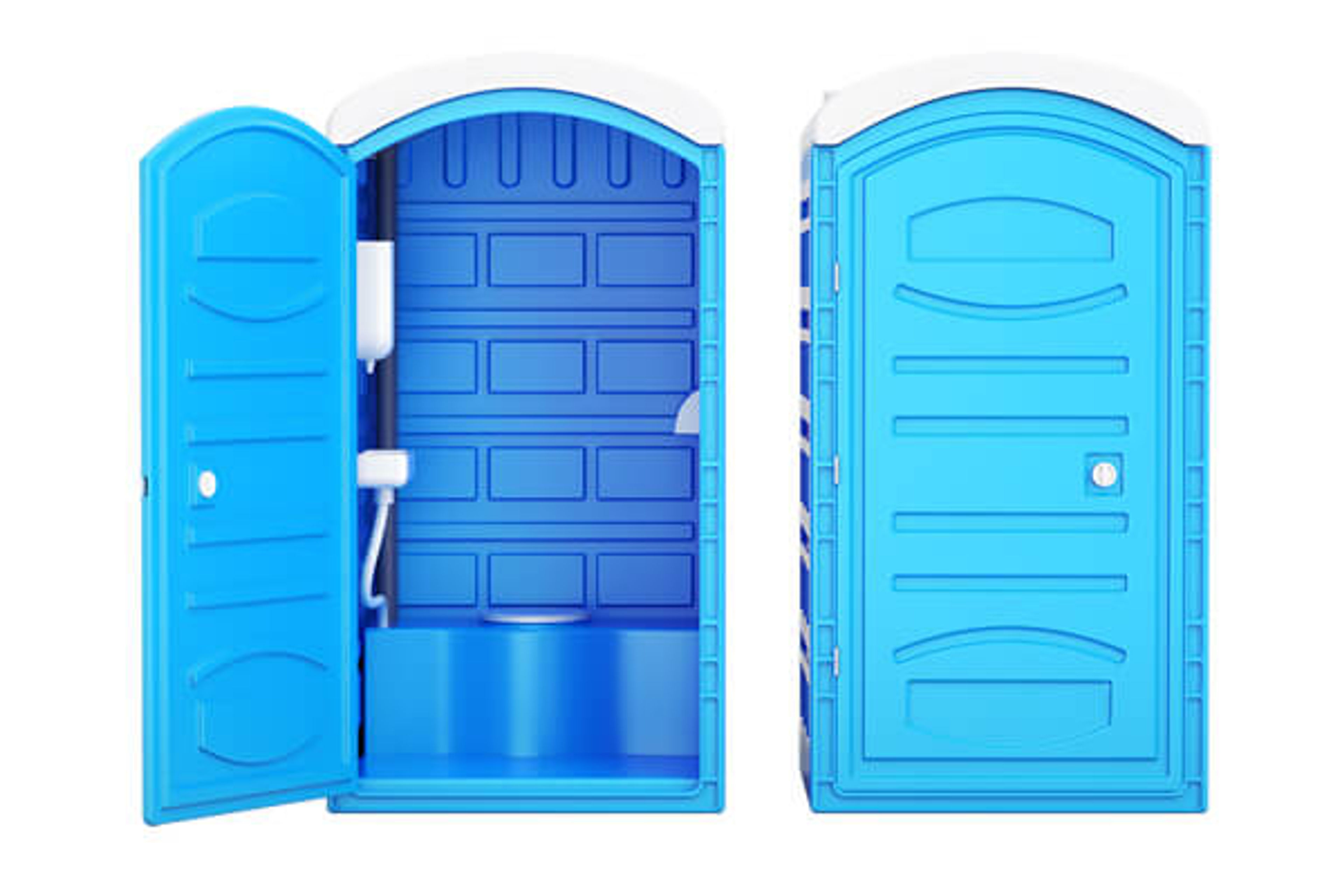 Diagram showing the parts of a porta potty
