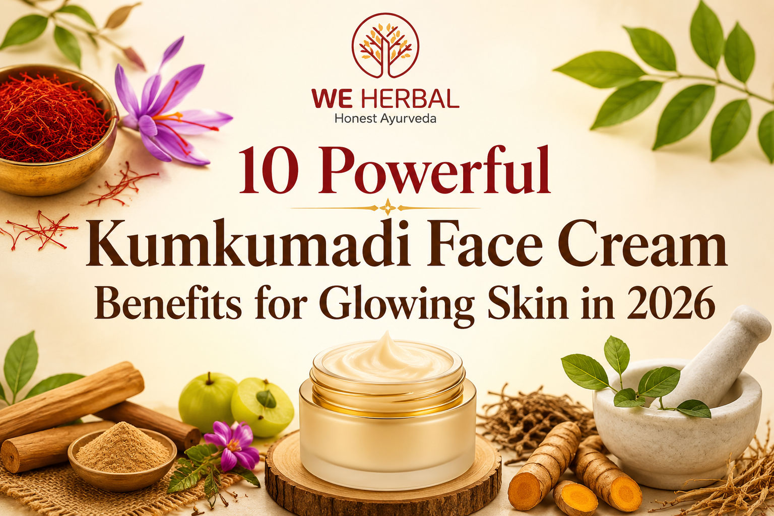 10 Powerful Kumkumadi Face Cream Benefits for Glowing Skin in 2026 with Ayurvedic herbs and natural skincare ingredients