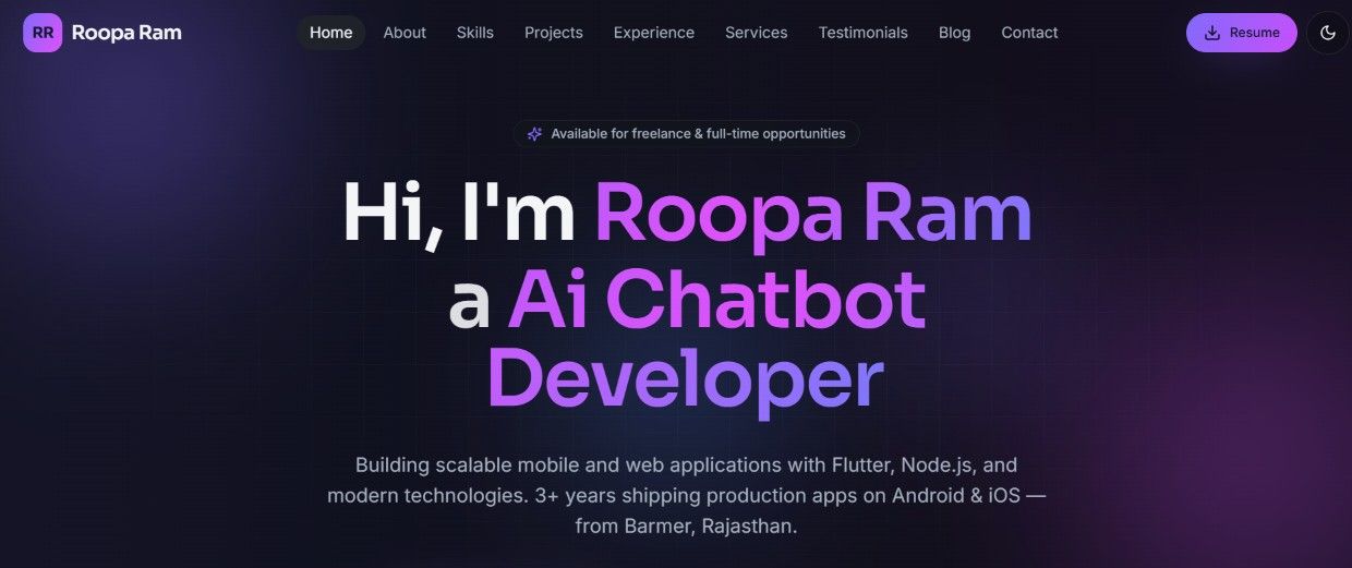 Developer Portfolio (this site) cover