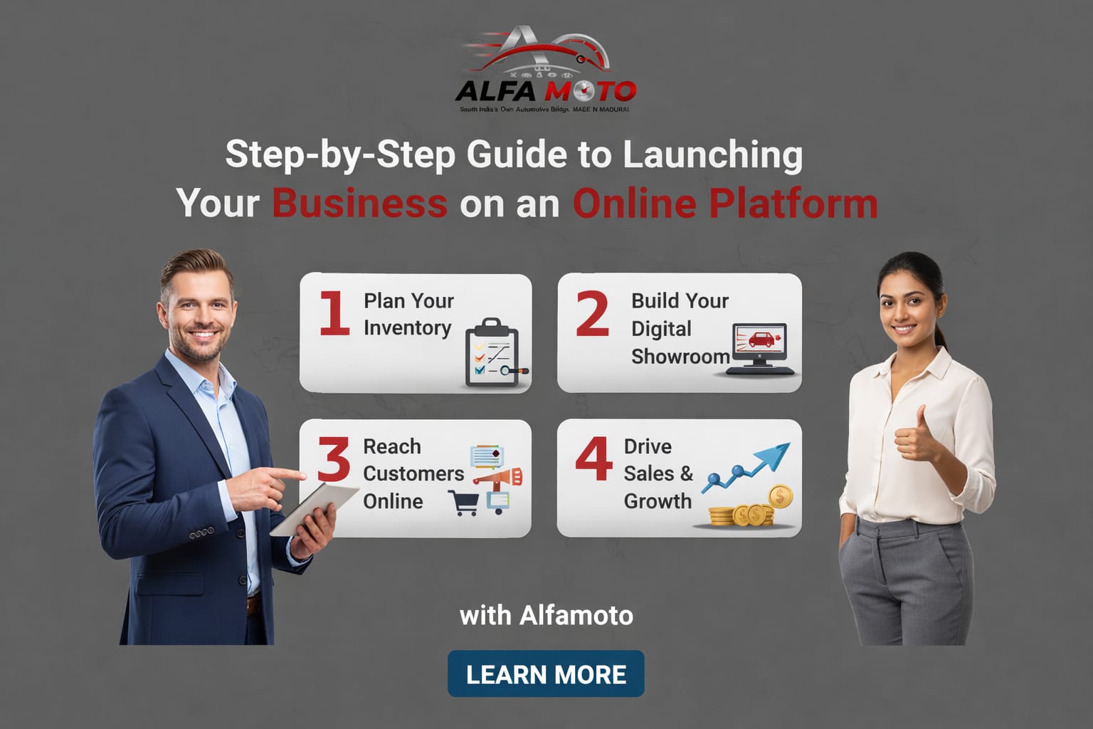 Step-by-Step Guide to Launch Your Automobile Business Online | Alfamoto