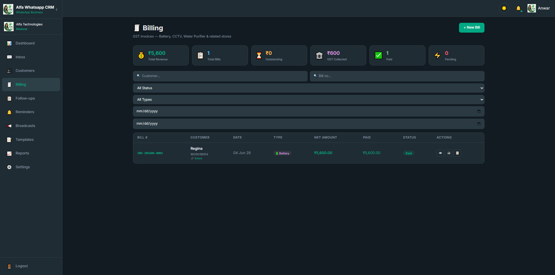 Alfa WhatsApp CRM , CRM software 