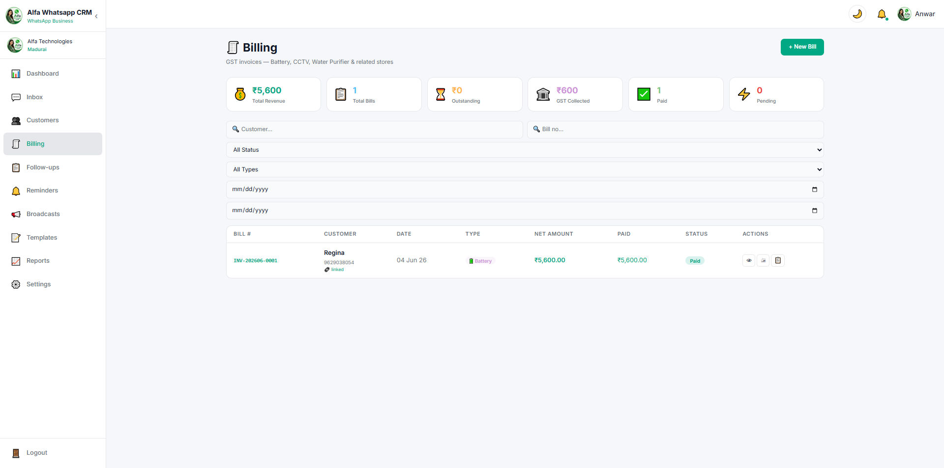 Alfa WhatsApp CRM , CRM software 