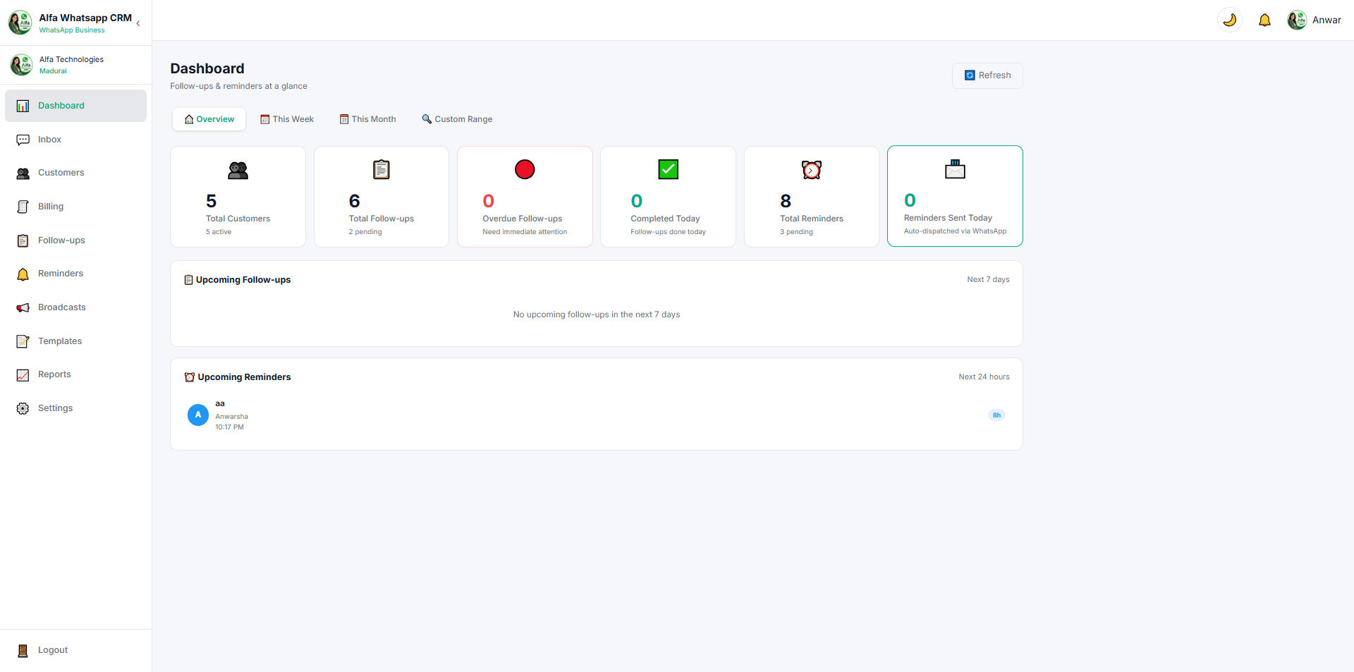 Alfa WhatsApp CRM , CRM software 