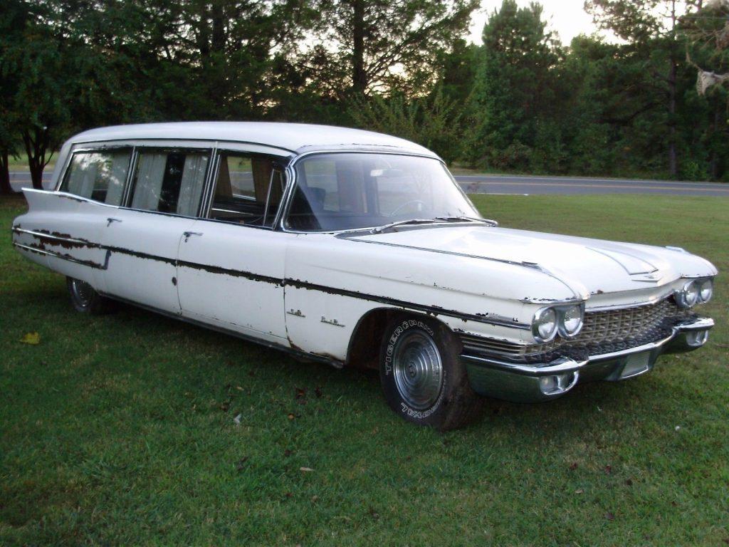 pretty much solid 1960 Cadillac Hearse Ambulance Combination S&S