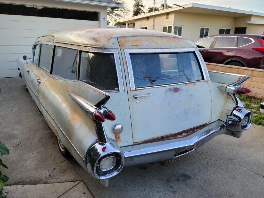 1959 Cadillac MillerMeteor Duplex Combination Hearse Ambulance [very