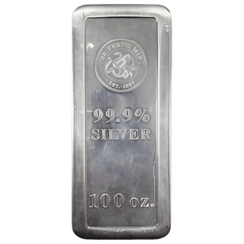 100oz vintage extruded silver bar from Perth Mint