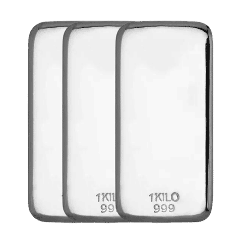 Assortment of 3 x 1kg silver bars – Vaults Choice Pack 8
