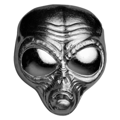 2oz Alien Head Silver Bar Front View