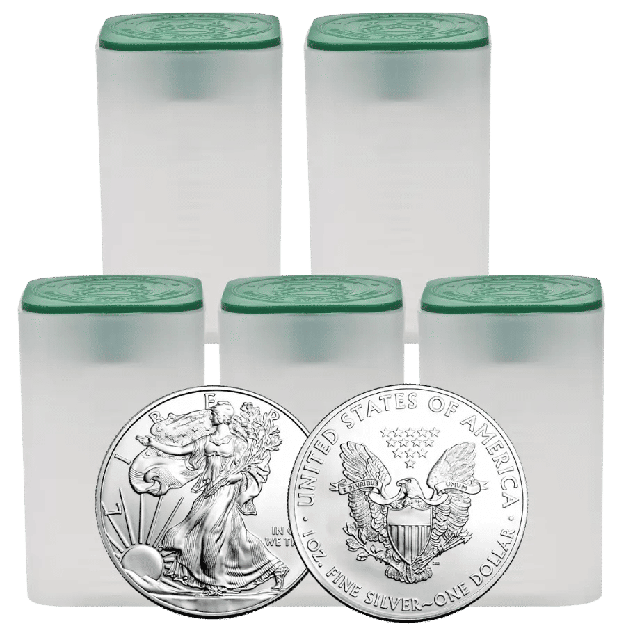 100ozOriginalHedgePack–100x1ozAmericanEagleSilverCoins,Pre-2021ClassicDesigninTubes