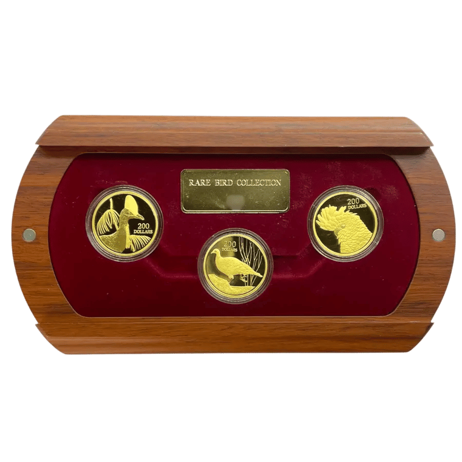 2006AustralianGold$150RareBirdCollection3ProofCoinsetinWoodenBox
