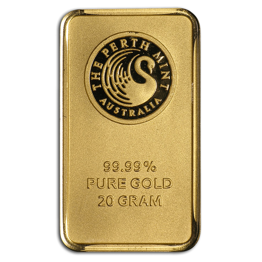 20gPerthMintGoldMintedBarRawfront