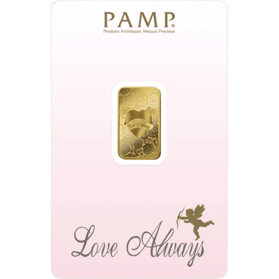 5g PAMP Love Always Gold Minted Bar Front