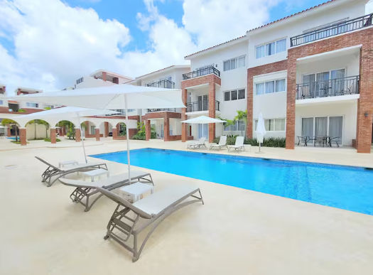 Pool area and architecture of Coral Village in Bávaro