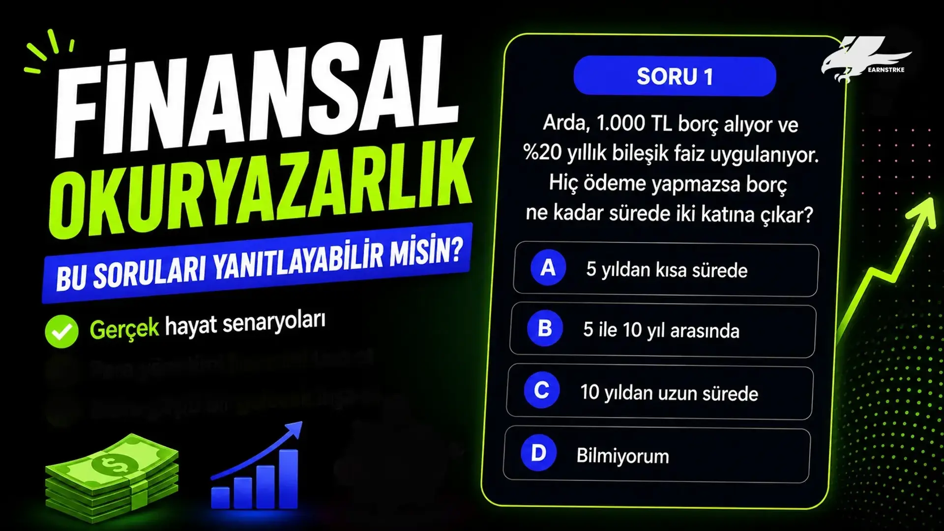 finansal okuryazarlık testini temsil eden bir fotoğraf