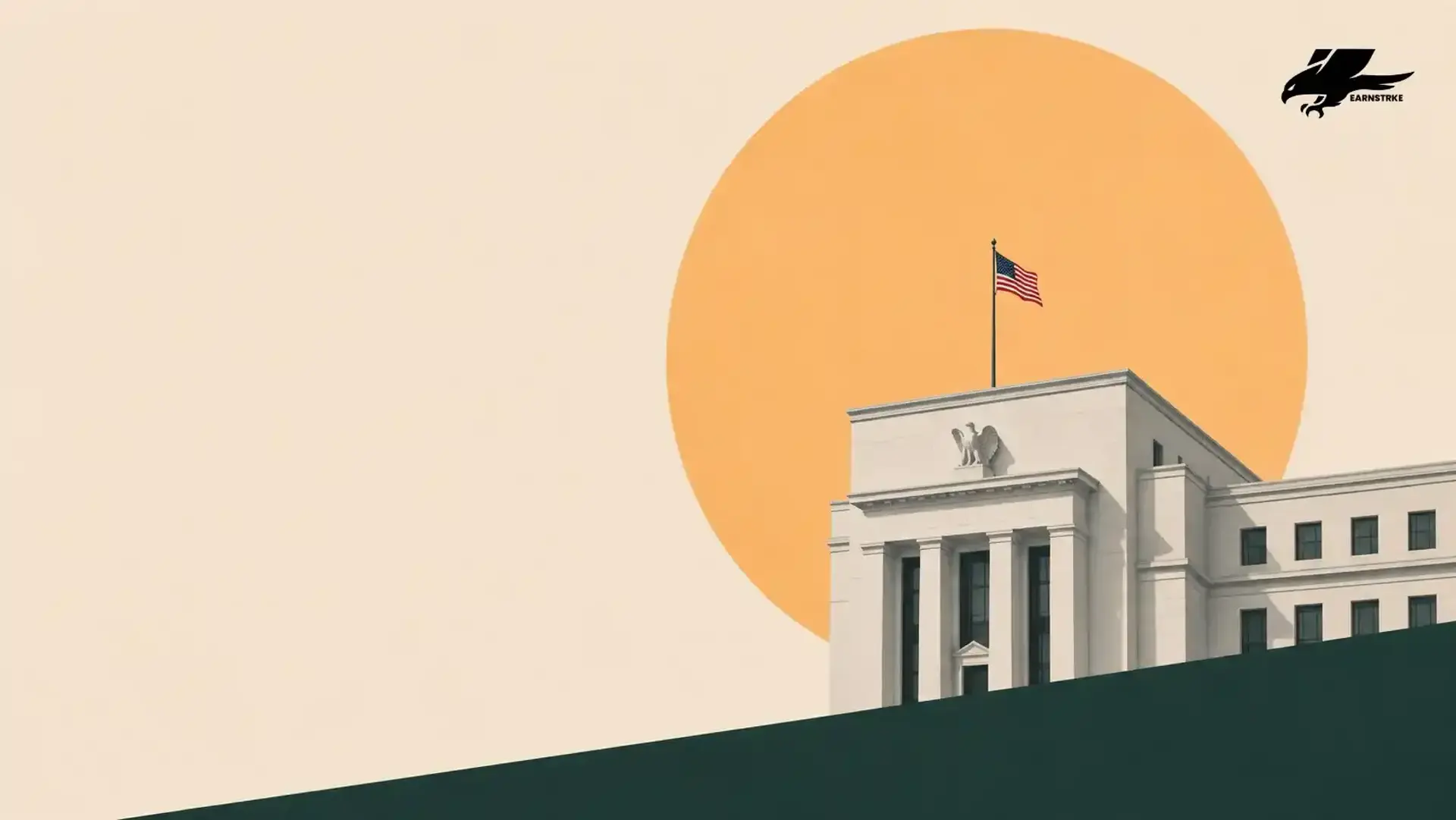 US Federal Reserve building icon representing interest rate changes.