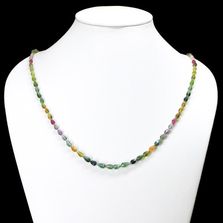 Multi Tourmaline 5x4mm to 8x5mm Drops Faceted Beaded Necklace