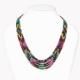 Emerald Ruby Multi Sapphire 3.20mm to 4.80mm Rondelle Faceted Beaded Necklace