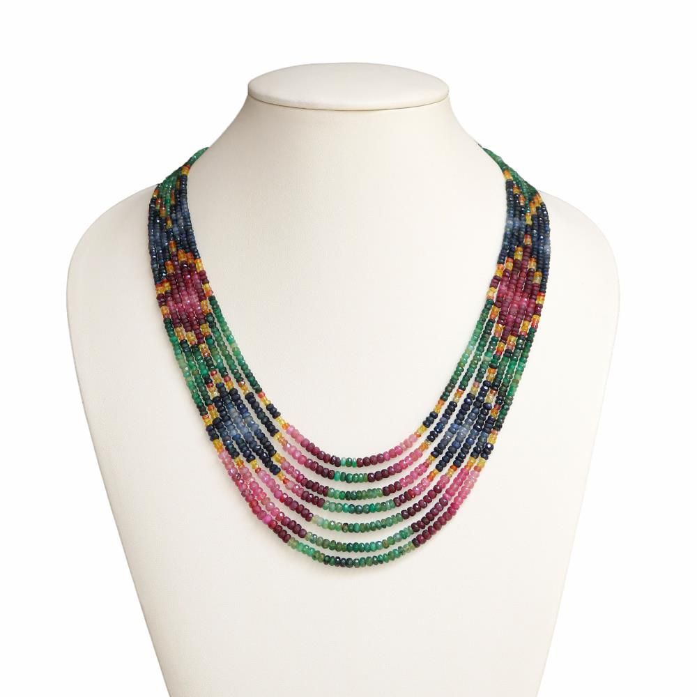 Buy Rich & Famous Five Layer Multi-Colour Semi Precious Gemstone Beads  Necklace For Women & Girls Online at Best Prices in India - JioMart.