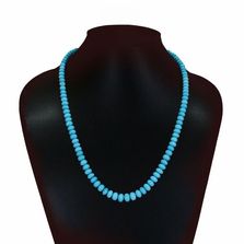 Turquoise (Arizona Natural) 3mm to 9mm Smooth Rondelle Beads Necklace (21 Inch)