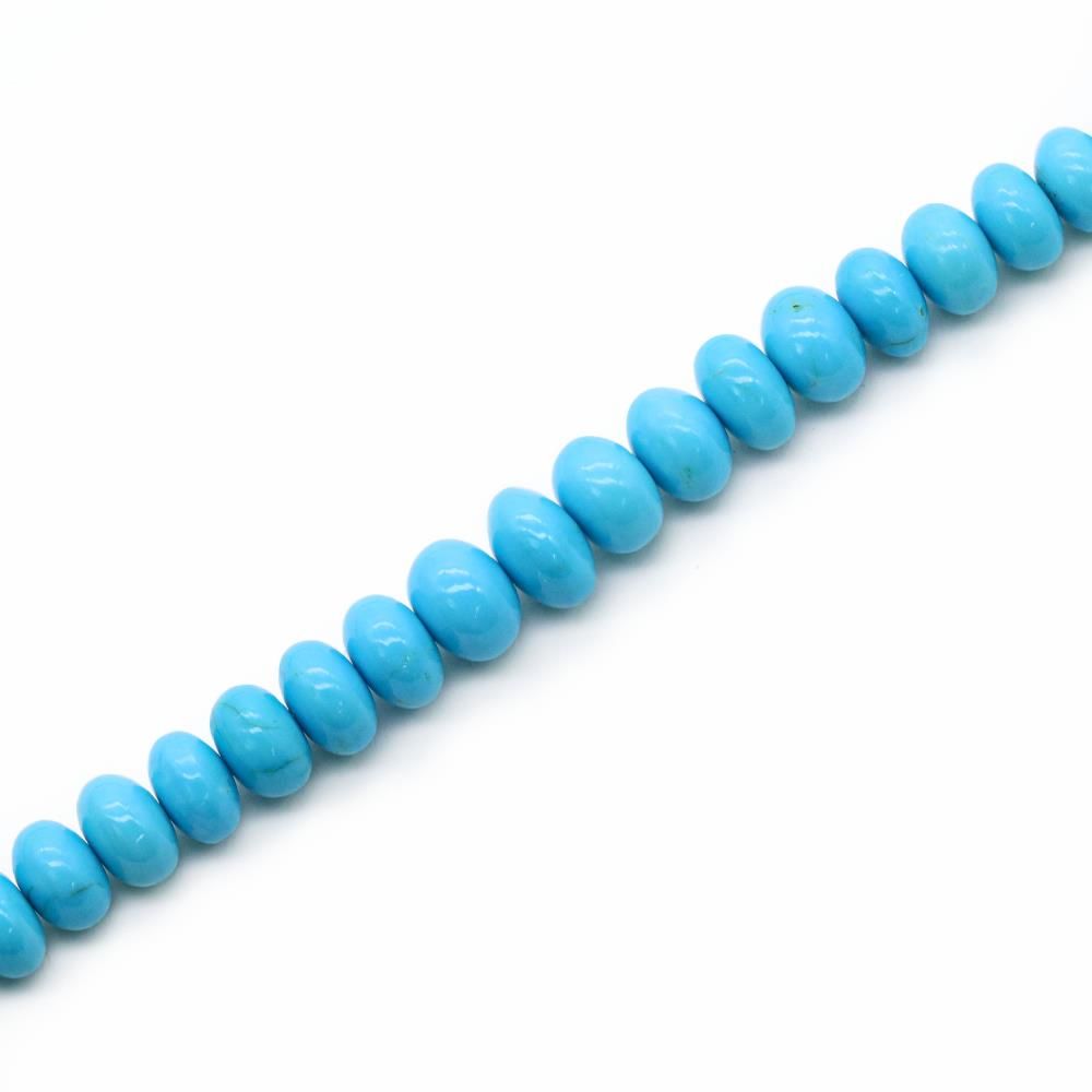 Turquoise (Arizona Natural) 3mm to 9mm Smooth Rondelle Beads Necklace (17 Inch)