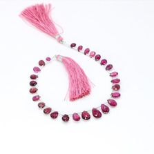 Rubellite Tourmaline 6x4mm to 13x8mm Pears Faceted Beads (9 Inch)