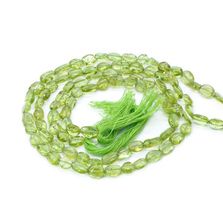 Peridot 5x4mm to 7x5mm Oval Smooth Beads (14 Inch)