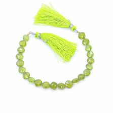 Peridot 6mm to 7mm Cushion Faceted Beads (9 Inch)