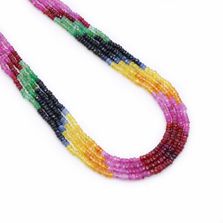 Emerald Ruby Multi Sapphire 2.20mm to 3.20mm Rondelle Faceted Beads (16 Inch)