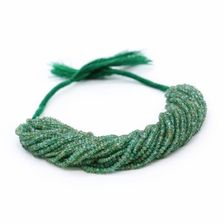 Emerald 2mm to 3mm Rondelle Faceted Beads (6 Inch)