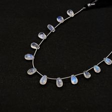 Rainbow Moonstone / White Labradorite 11x7mm to 12x8mm Fancy Shape Faceted Beads (8 Inch)