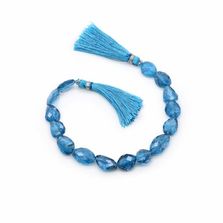 London Blue Topaz Mix Size Tumble / Nugget Faceted Beads (8 Inch)
