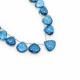 London Blue Topaz 9mm to 14mm Heart Shape Faceted Beads (8 Inch)