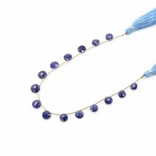 Iolite 7mm to 9mm Coin Shape Faceted Beads (8 Inch)