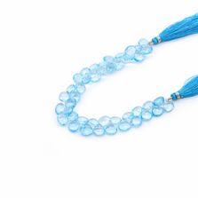 Sky Blue Topaz 7mm to 10mm Heart Shape Faceted Beads (8 Inch)