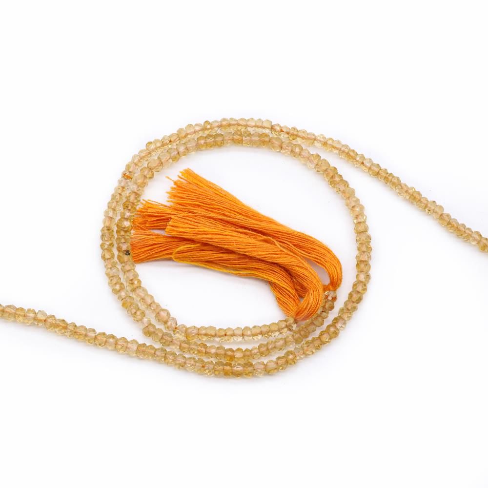 AAA Quality Natural Citrine Rondelle Faceted Beads Strand, 3-4mm, 13 Inch String - Jewelry Making Supplies - View #2