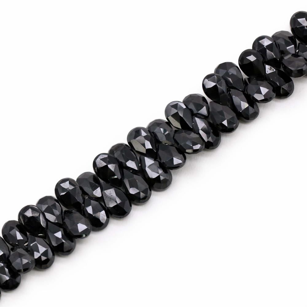 Black Spinel 8mm Diamond Cut Large Hole Faceted Rondelle Beads – Allegory  Gallery